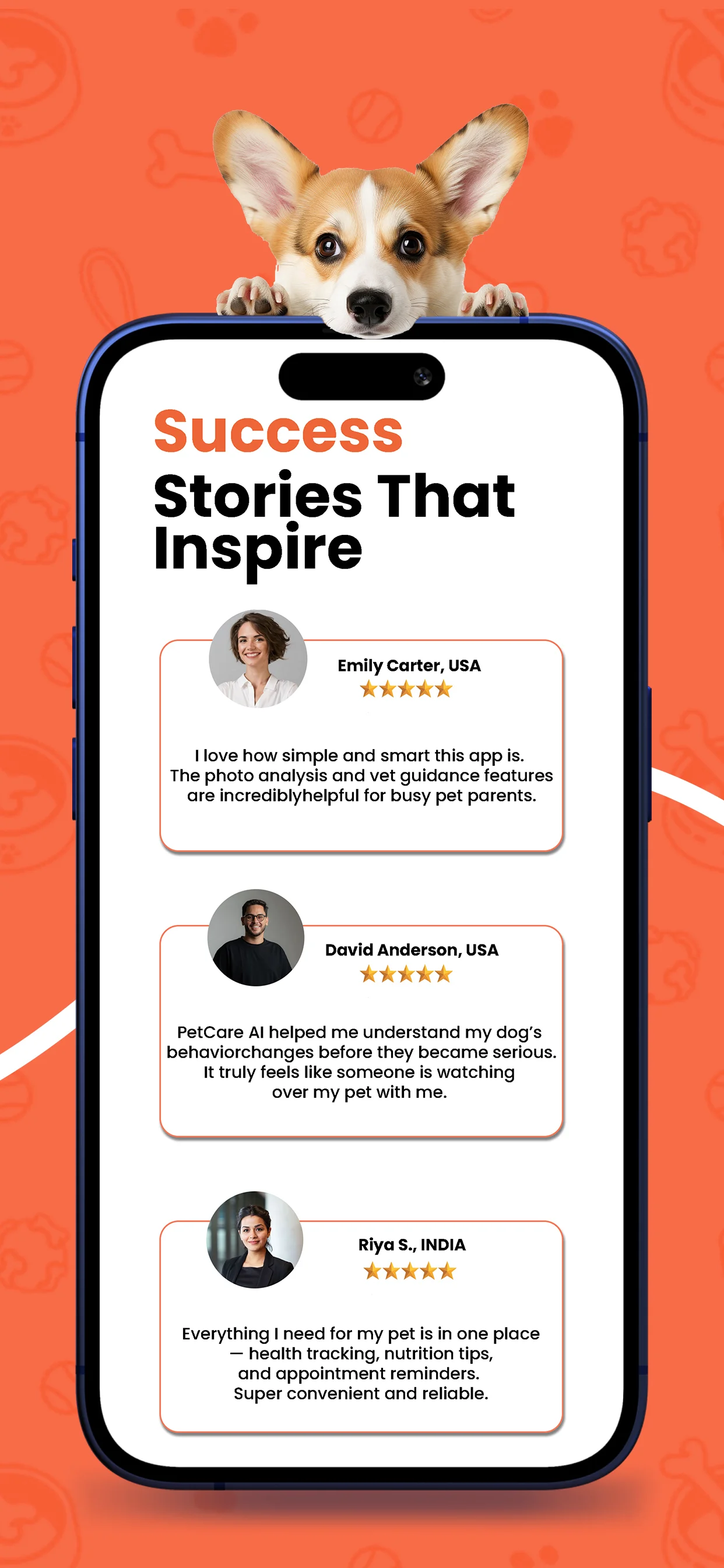 Pet Care AI mobile app dashboard and interface