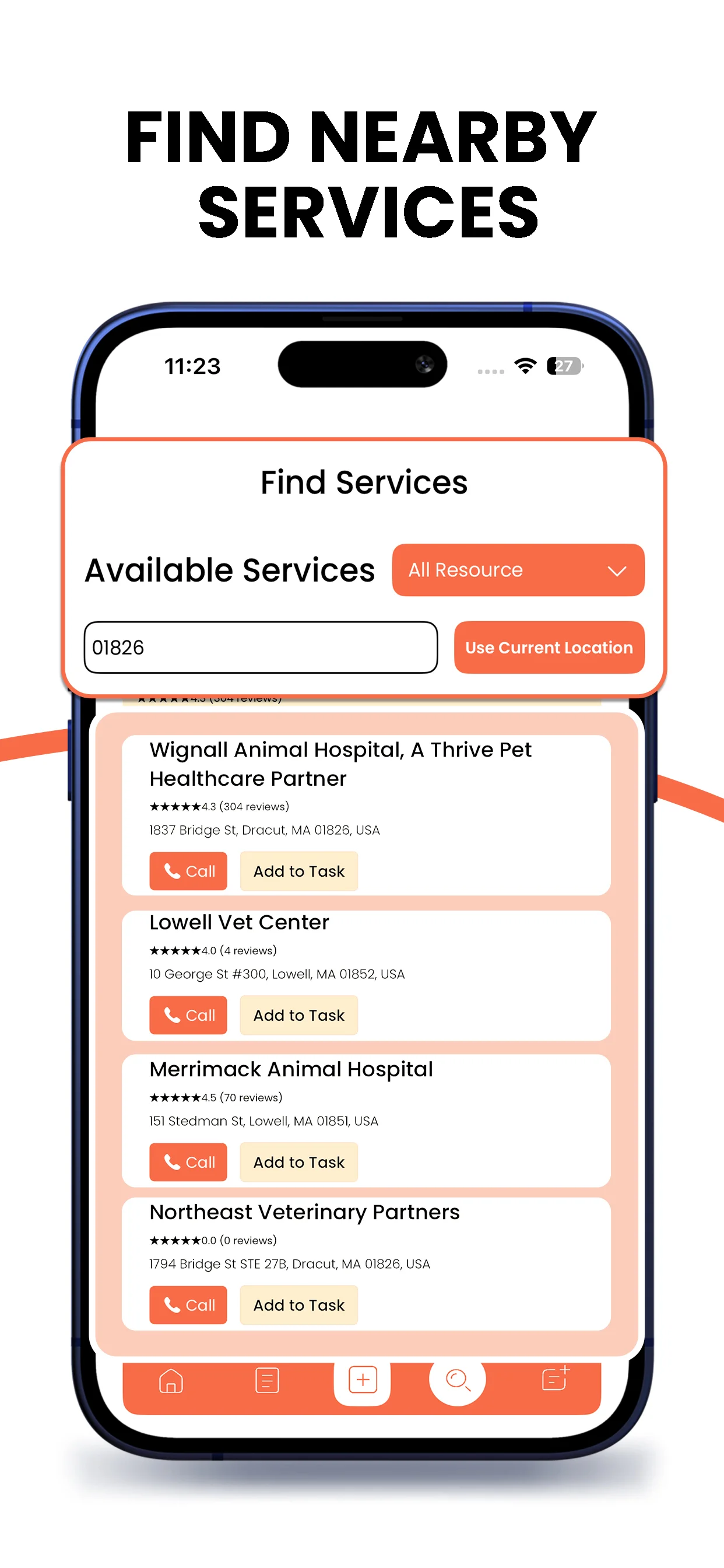AI app to find nearby pet clinics and veterinary services