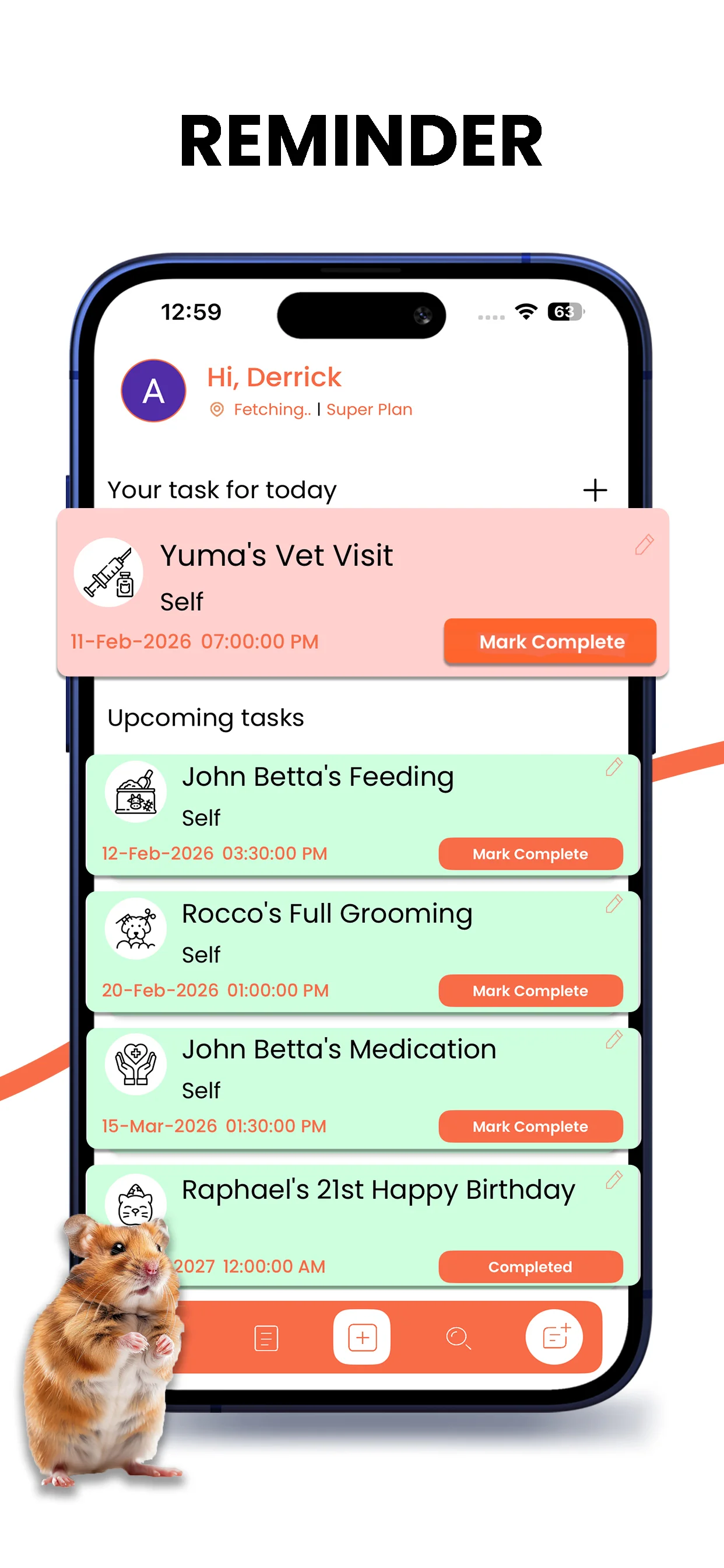 Pet medication and vaccination reminder app